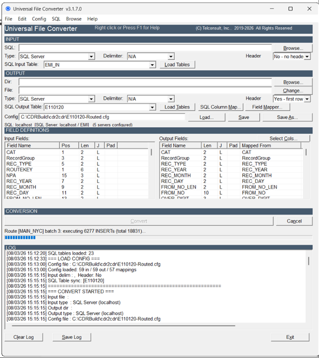 Universal File Converter — Complex Routing in action, multiple SQL Server destinations
